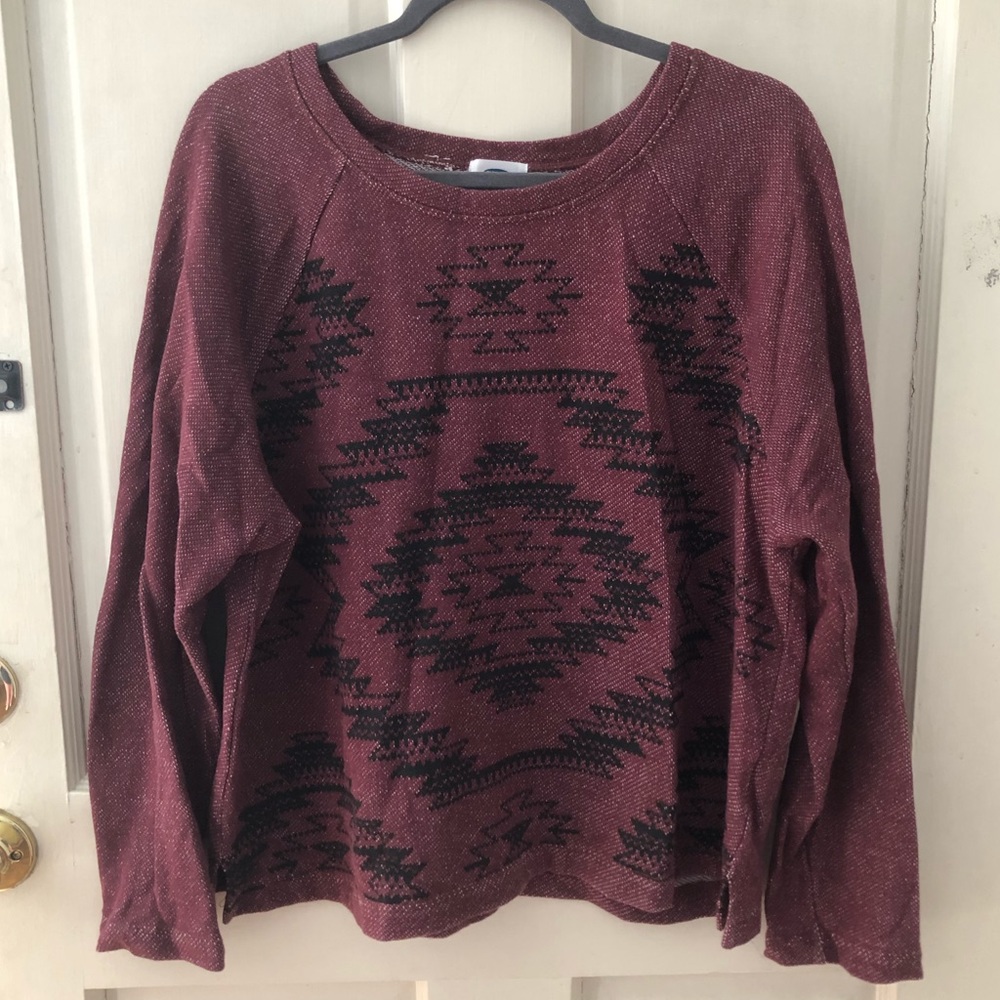 Old Navy Maroon Raglan Sweater Shirt // sz XL